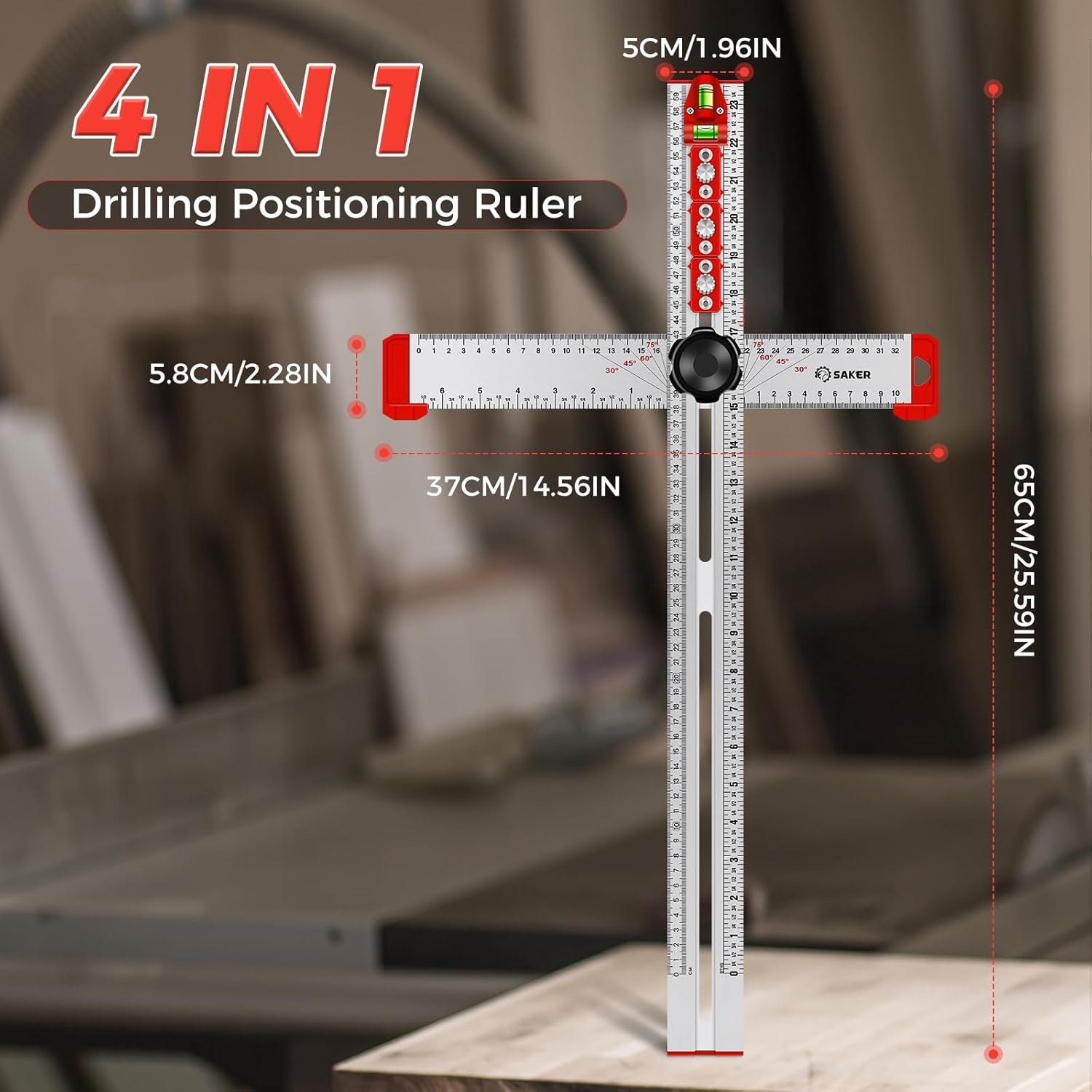 4-in-1 Drilling Positioning Ruler