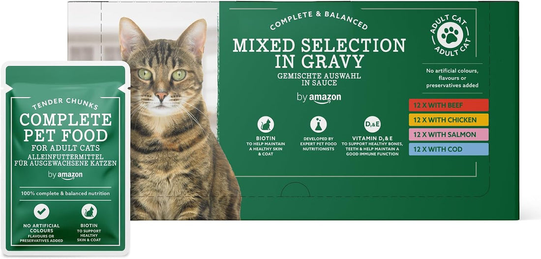 Complete Food for Adult Cats, Gravy Mixed Selection, 4.8 Kg (48 Packs of 100G)