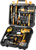 Tool Kit:  Drill Set with Cordless Drill, Tool Kit Set Box, DIY Hand Tools for Men and Home, with 8V Electric Drills,126 Piece