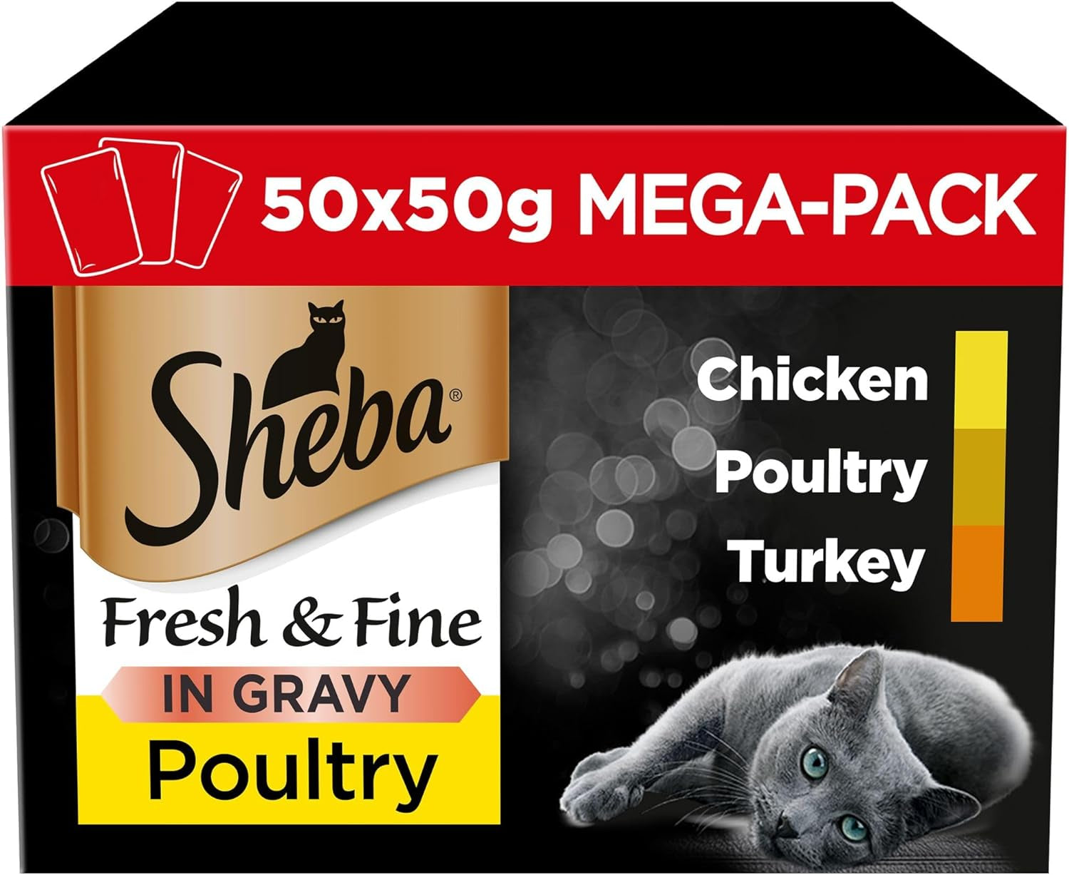 Cat Wet Food - Fresh and Fine - Cat Pouches Poultry in Gravy - 50 G (Pack of 50)