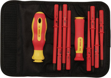 XP1000 10 Piece Precision Screwdriver Set | VDE Dual Insulated Interchangeable Blade | Electrical Tool Driver Set | Hand Tools Set | 05721