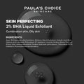 SKIN PERFECTING 2% BHA Liquid Exfoliant - Face Exfoliating Peel Fights Blackheads & Enlarged Pores - with Salicylic Acid - Combination & Oily Skin - 30 Ml