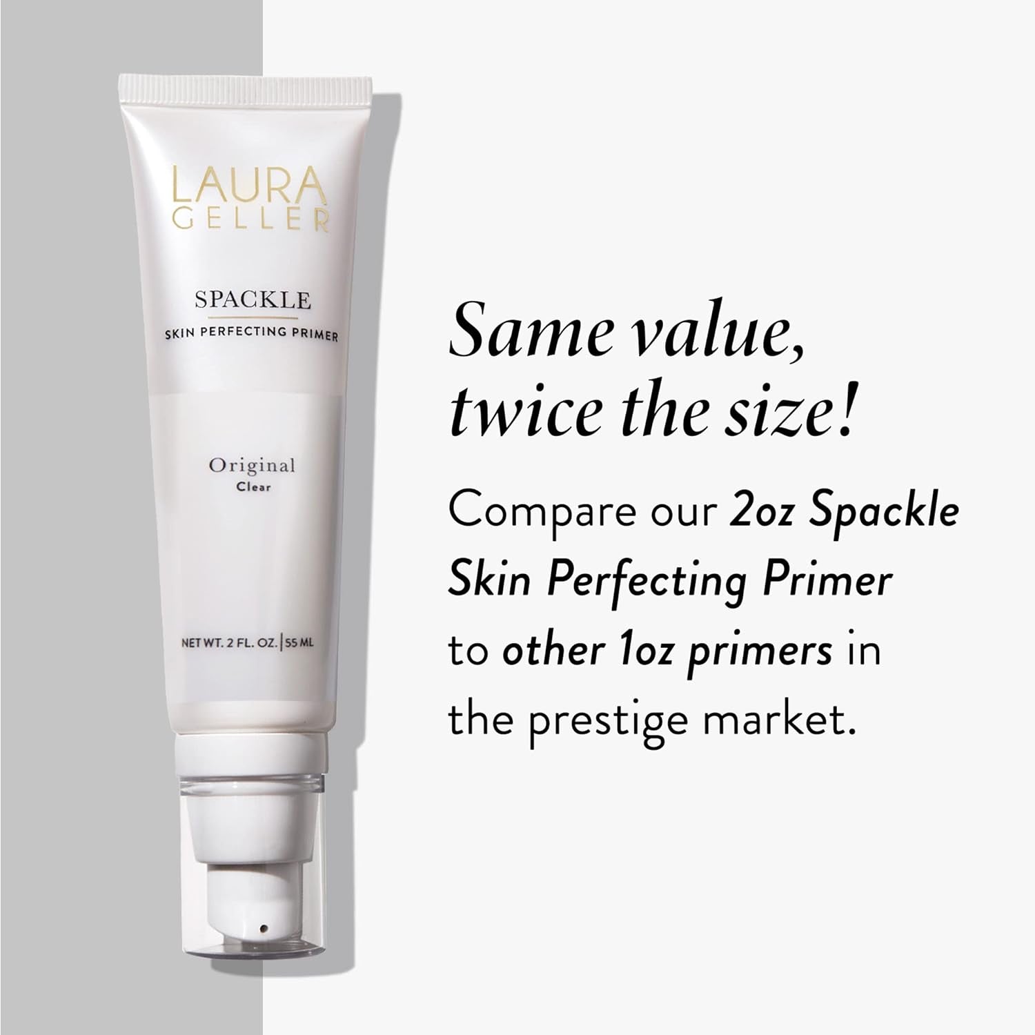 LAURA GELLER NEW YORK Spackle Super-Size - Original - 2 Fl Oz - Skin Perfecting Primer Makeup with Hyaluronic Acid - Long-Wear Foundation Face Primer