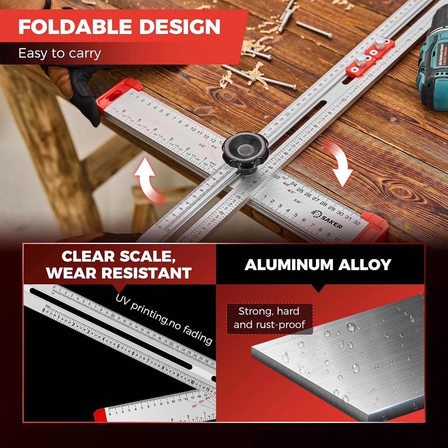 4-in-1 Drilling Positioning Ruler