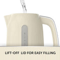 Bold Vanilla Cream Electric Kettle | 1.7L | 3Kw Fast Boil | Cream & Silver Chrome [VKT223]