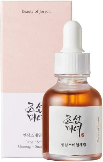 | Repair Serum: Ginseng + Snail Mucin | 30Ml (1 Fl.Oz.) | Korean Skin Care | for All Skin Types.