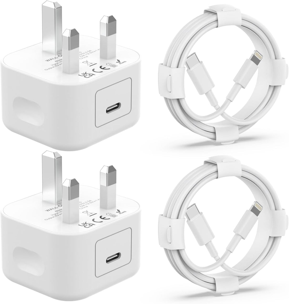 Iphone Charger [Mfi Certified] 2Pack 20W PD USB C Power Adapter with 2Pack Fast Charging Cabe, USB C PD Wall Charger Plug and 6/6FT Iphone Charger Cable Compatible Iphone14 13 12 11 Pro/Pro Max/Plus