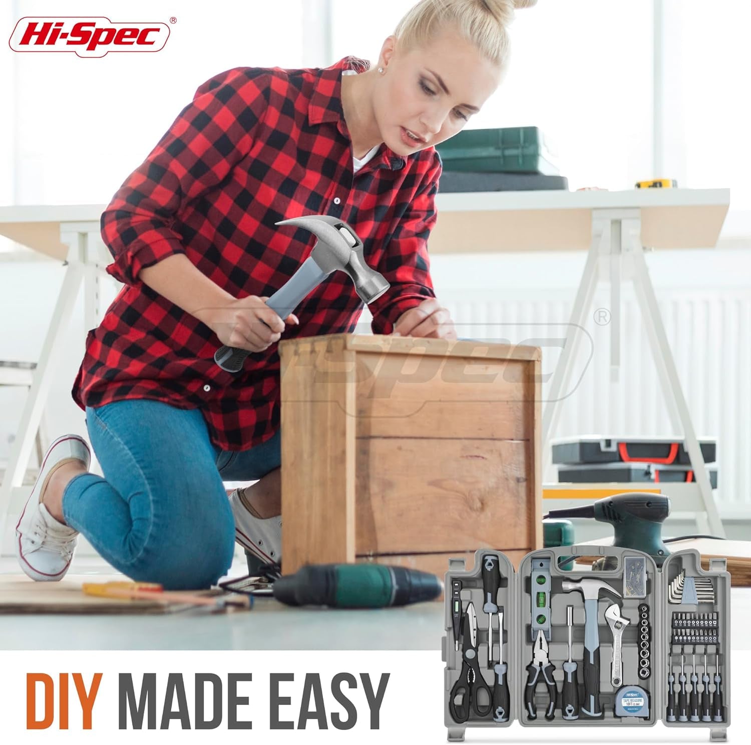 54 Piece House Diy Tool Kit Set 