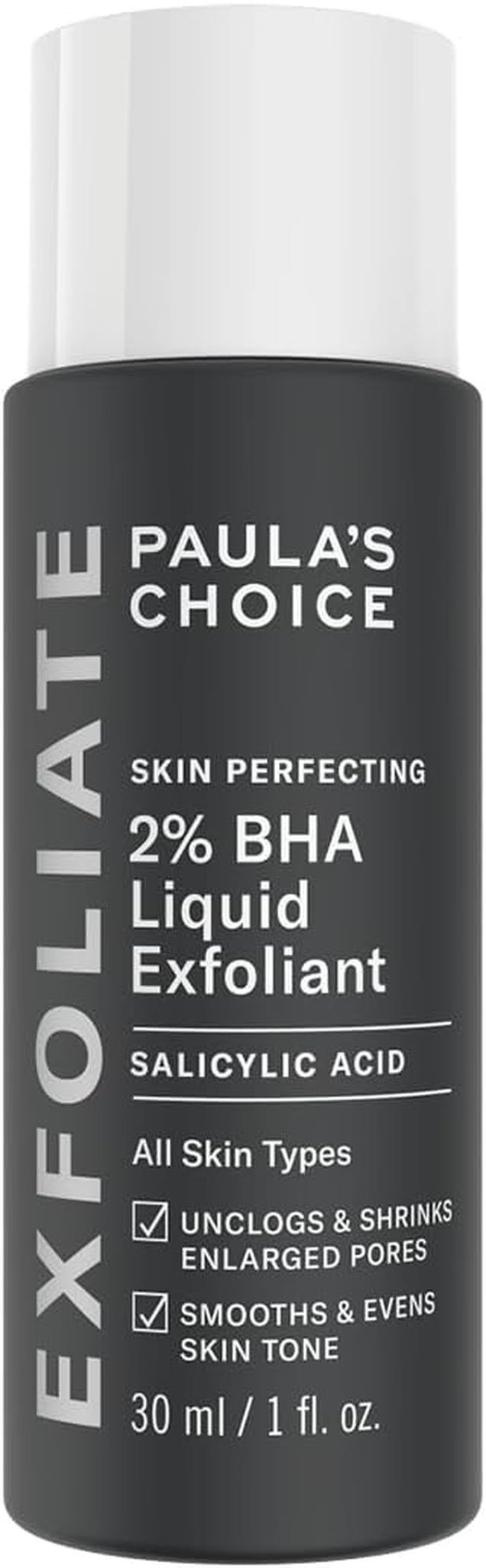 SKIN PERFECTING 2% BHA Liquid Exfoliant - Face Exfoliating Peel Fights Blackheads & Enlarged Pores - with Salicylic Acid - Combination & Oily Skin - 30 Ml