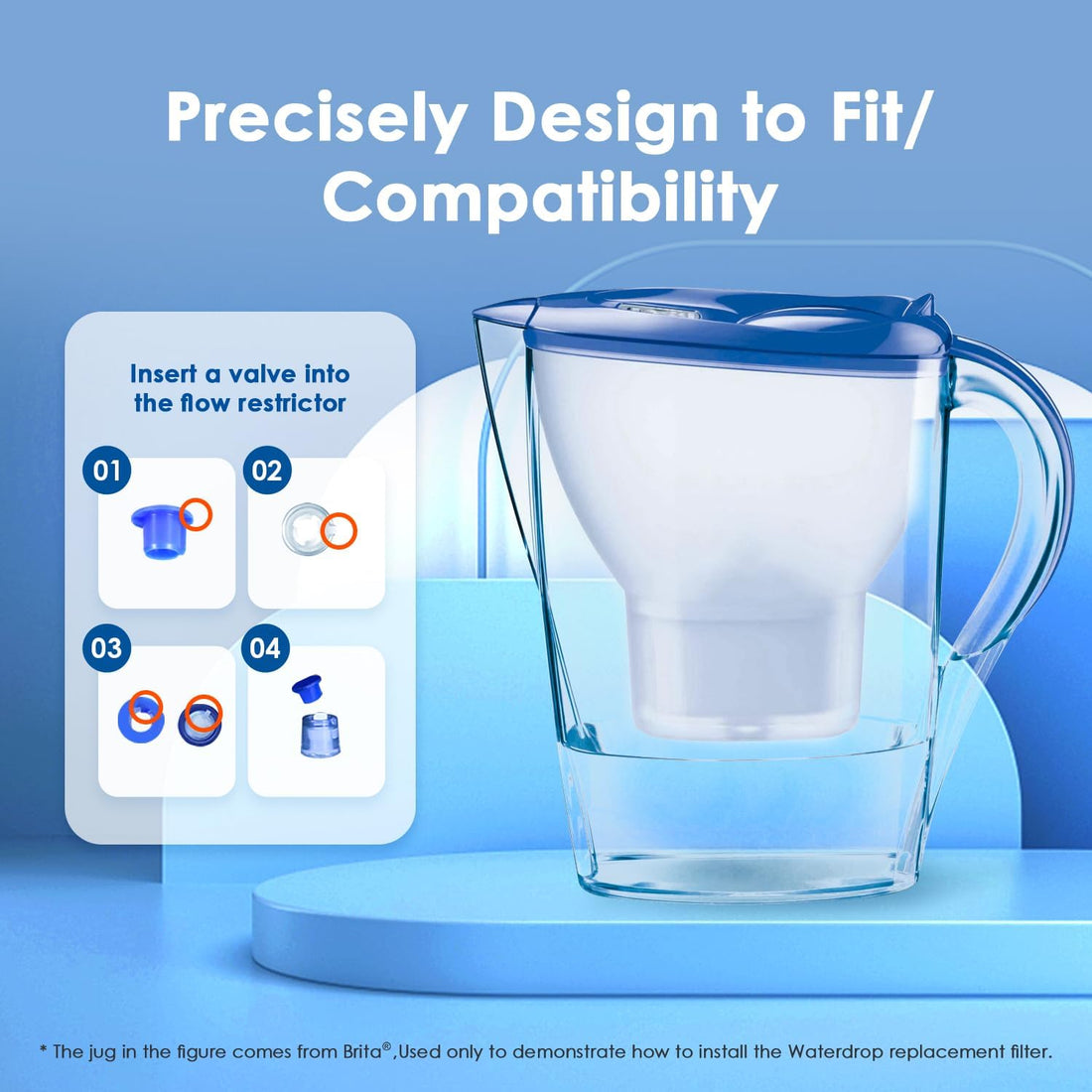 Water Filter Cartridges, Replacement for Brita® Maxtra+® Plus, Maxtra Pro® All-In-1, Compatible with Brita® Marella® Jug, Brita® Kettle, Reduce PFAS, PFOA/PFOS, TÜV SÜD, NSF Certified (6)