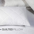 Pillows 2 Pack Hotel Quality with Quilted Cover (2 Pillows) Filled Pillows for Stomach, Back and Side Sleeper, down Alternative Bed Pillow-Soft Hollow-Fiber Hotel Pillows