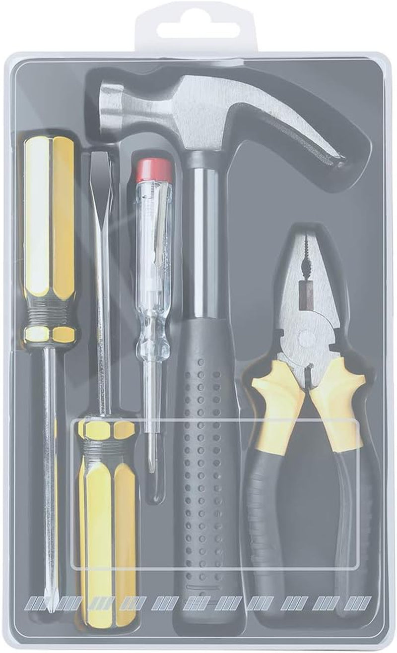 Household Hand Tool Kit 5 Pcs Home Tool Set General Repair Toolkits for DIY Home Garage and Workshop with Toolbox