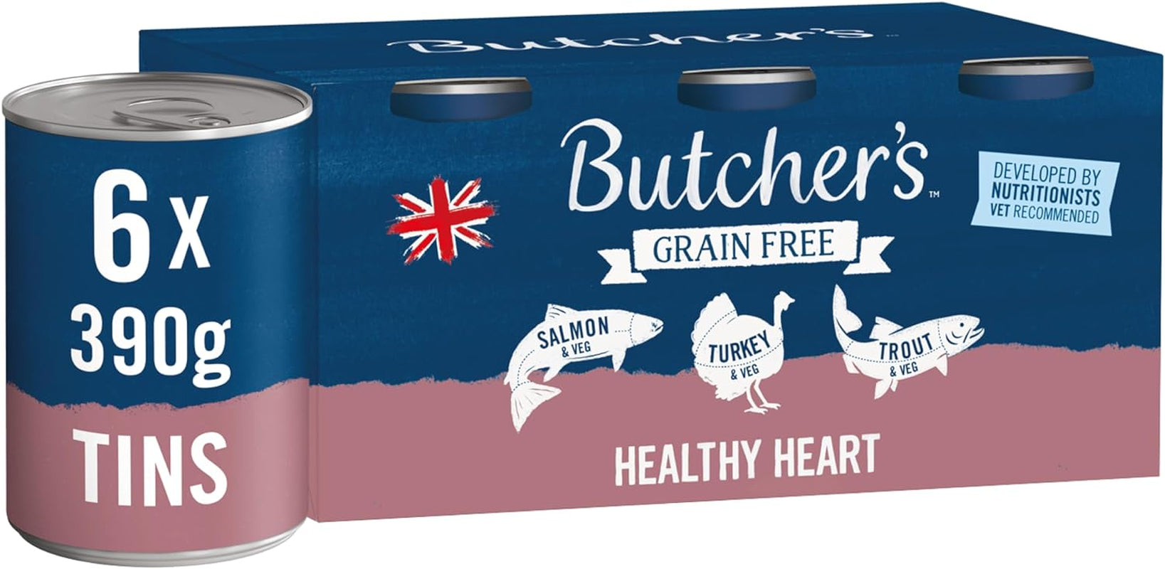 Healthy Heart Wet Dog Food Tins, 9.36 Kg (24 X 390 G)