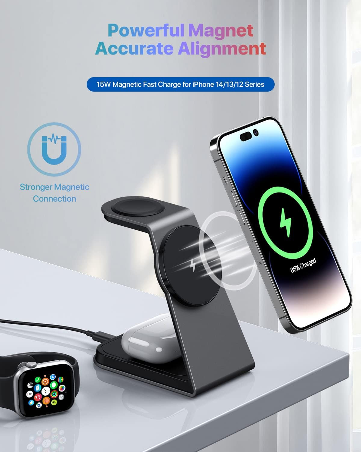 3-in -1 Mag-Safe Wireless Charger