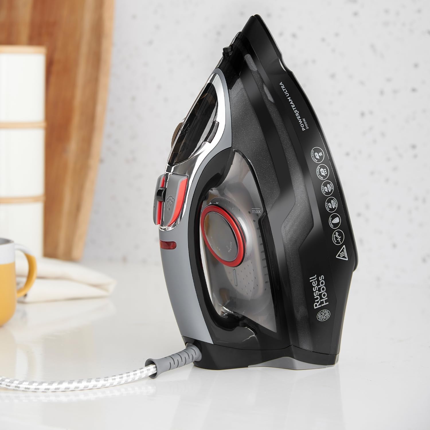 Power Steam Ultra Iron, Ceramic Non-Stick Soleplate, 210G Steam Shot, 70G Continuous Steam, 350Ml Water Tank, Self-Clean, Anti-Calc & Anti-Drip Function, 3M Cord, 3100W, 20630