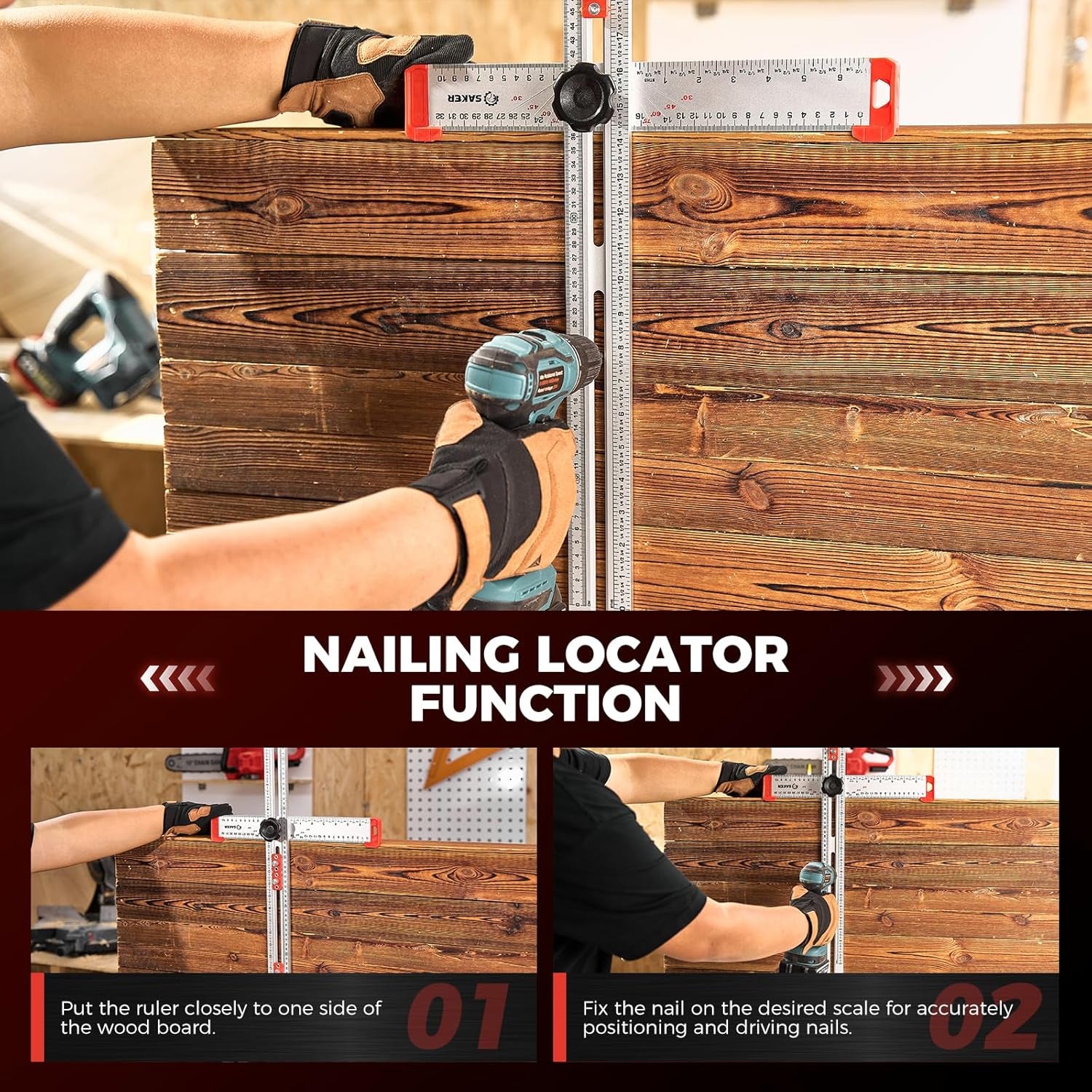 4-in-1 Drilling Positioning Ruler