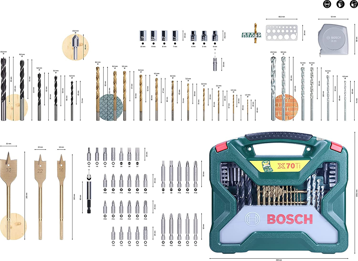 70-Pieces X Titanium Drill 