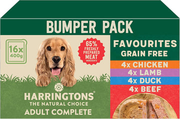 Grain Free Hypoallergenic Wet Dog Food Favourites Pack 16X400G - Chicken, Lamb, Beef & Duck - All Natural Ingredients