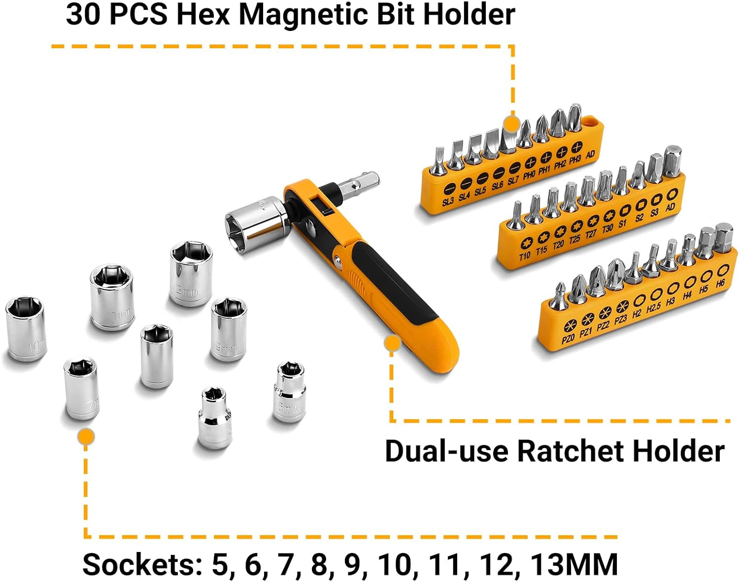 DEKO 100 Piece Home Repair Tool Set,General Household Hand Tool Kit with Plastic Tool Box Storage