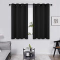 Blackout Curtains Bedroom Super Soft Thermal Insulated Curtains Blackout Eyelet Blackout Curtains for Living Room 46 X 54 Inch Black 2 Panels