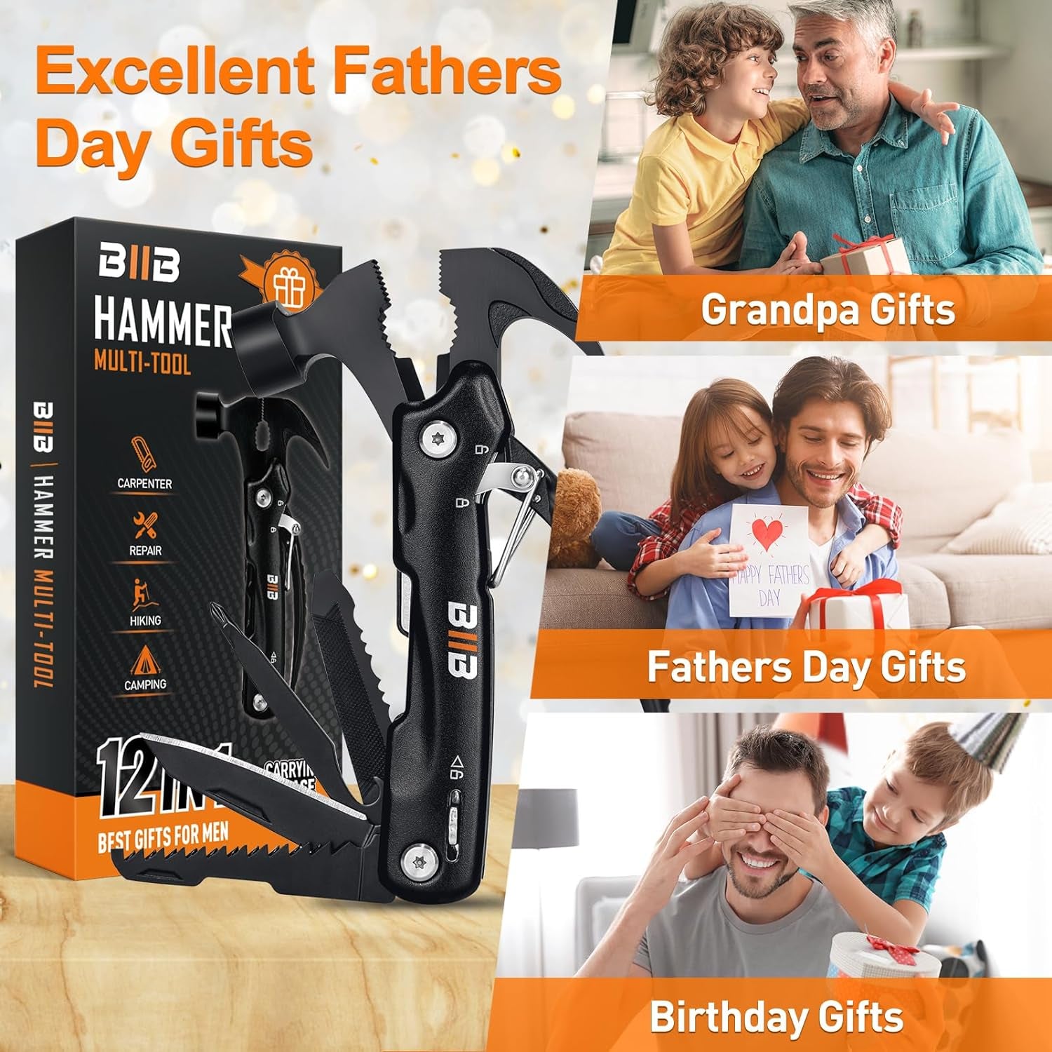 Gifts for Men, Multi Tool Mens Gifts for Dad Birthday Gifts for Men Who Have Everything, Gadgets for Men Camping Accessories, Christmas Gifts for Him Stocking Fillers for Men, Father S Day Gifts